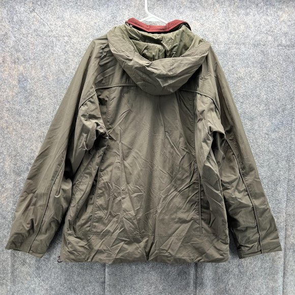 LL bean Jacket Men Large Green Sweater Outdoors Polyester Full Zip Parka Nylon - Picture 10 of 14